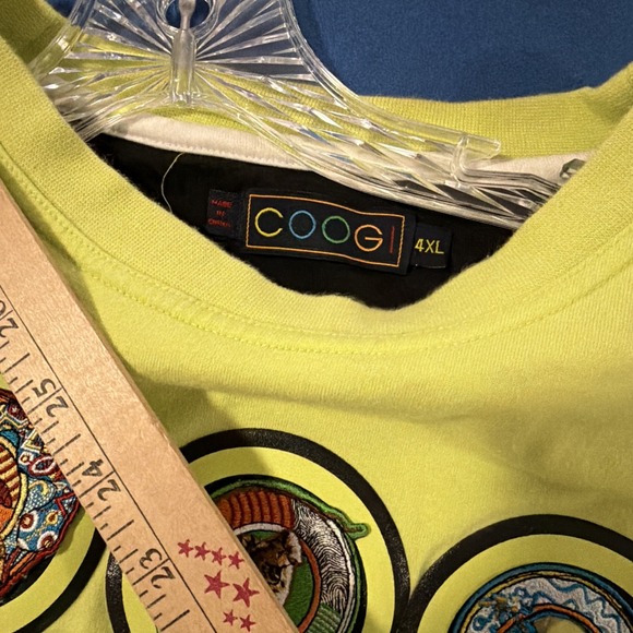 VTG COOGI Australia T-Shirt Men's 4XL Front Logo Neon Green / White - Lot Of (2) - Picture 5 of 13